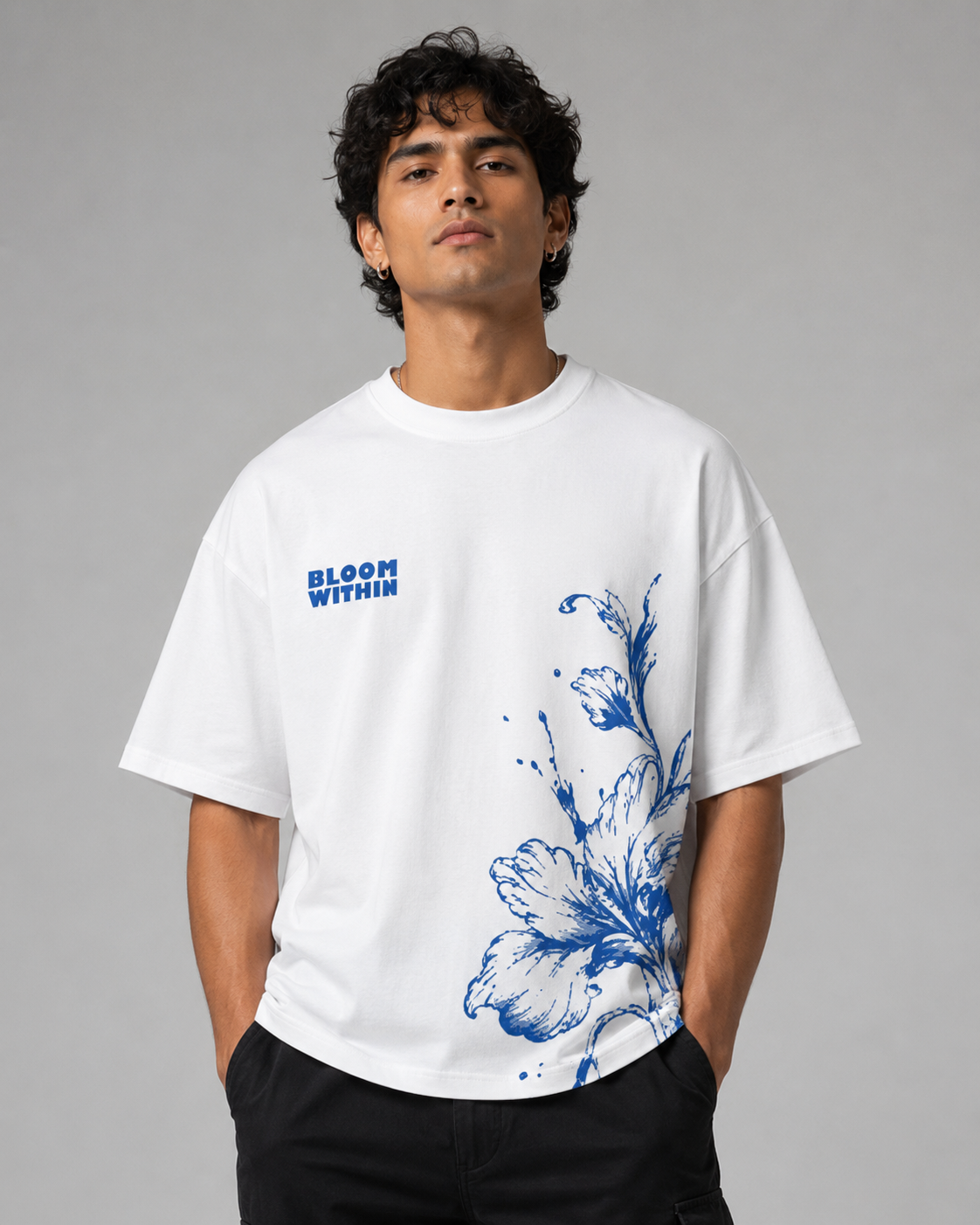 Bloom Within Oversized Graphic T-Shirt – White