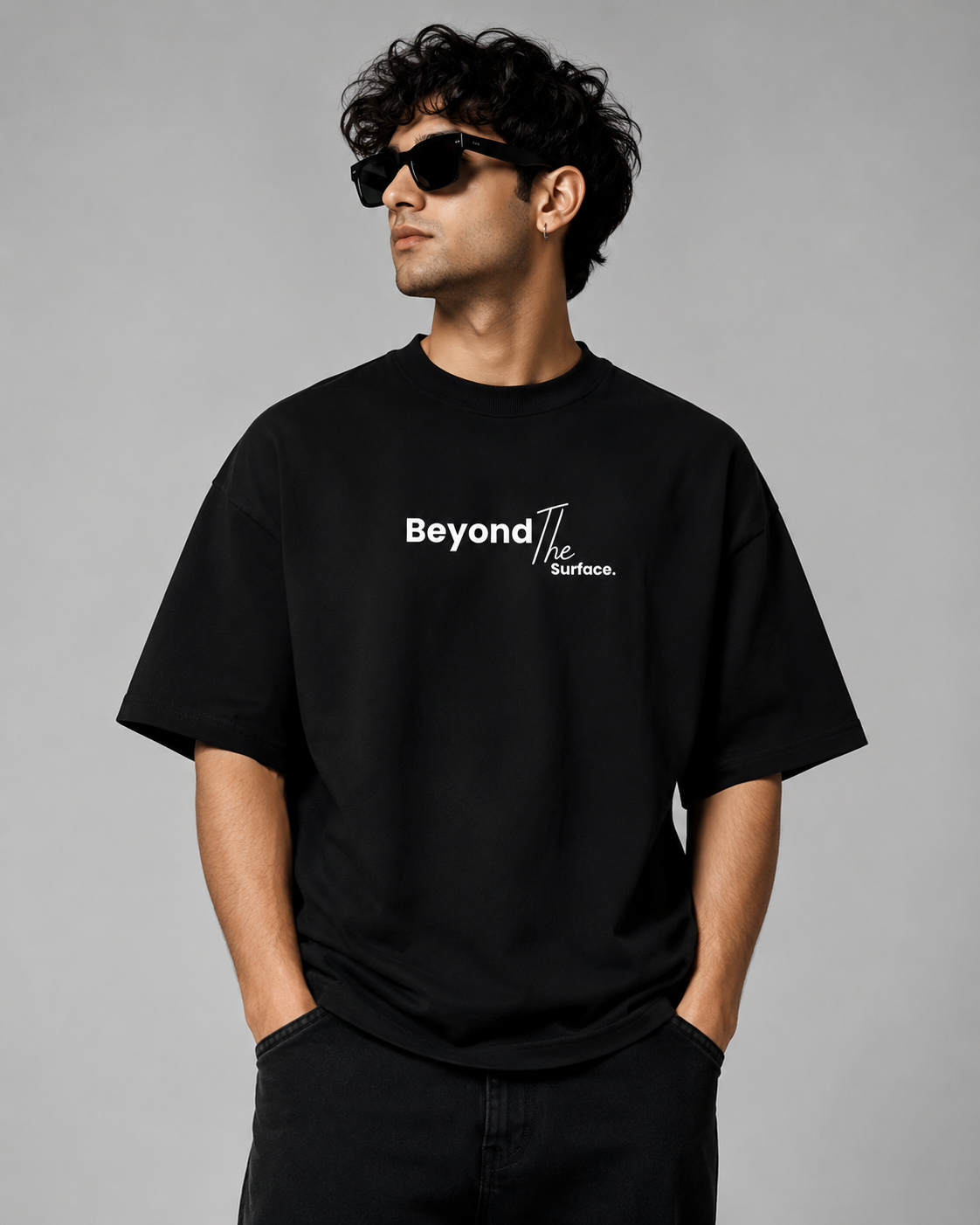 Beyond The Surface Oversized Graphic T-Shirt – Black