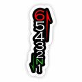 Motorcycle Gear Shift Pattern Sticker - 1N23456 Moto Vinyl Decal