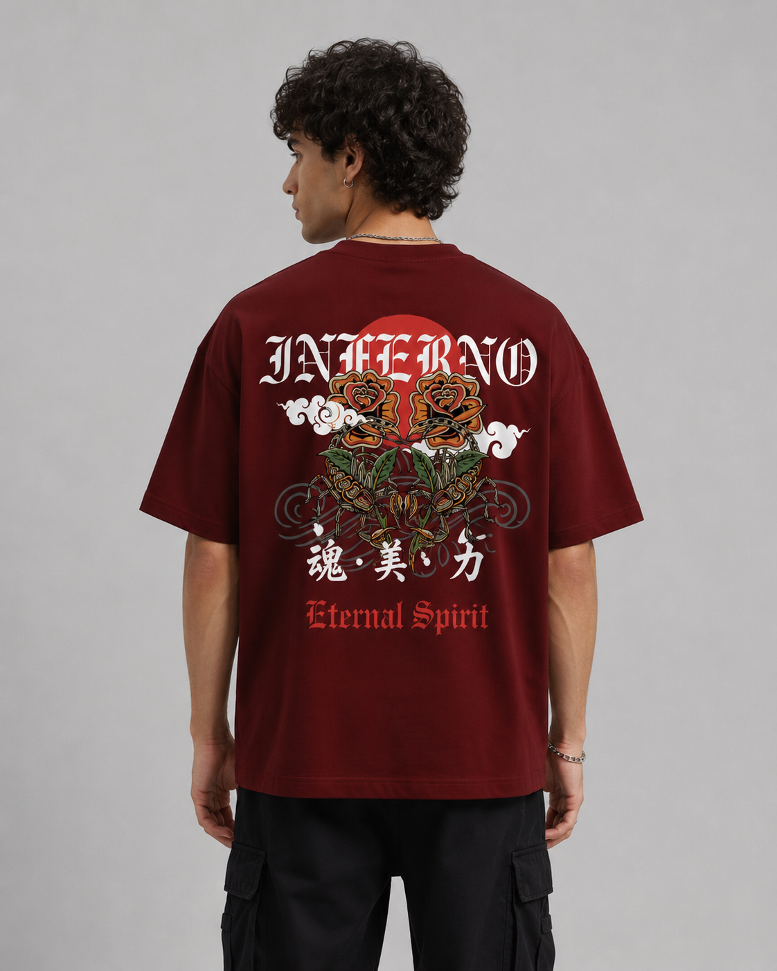 Inferno Eternal Spirit Oversized T-Shirt – Maroon