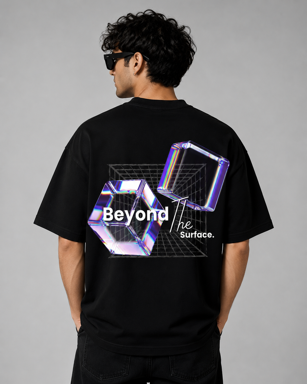 Beyond The Surface Oversized Graphic T-Shirt – Black
