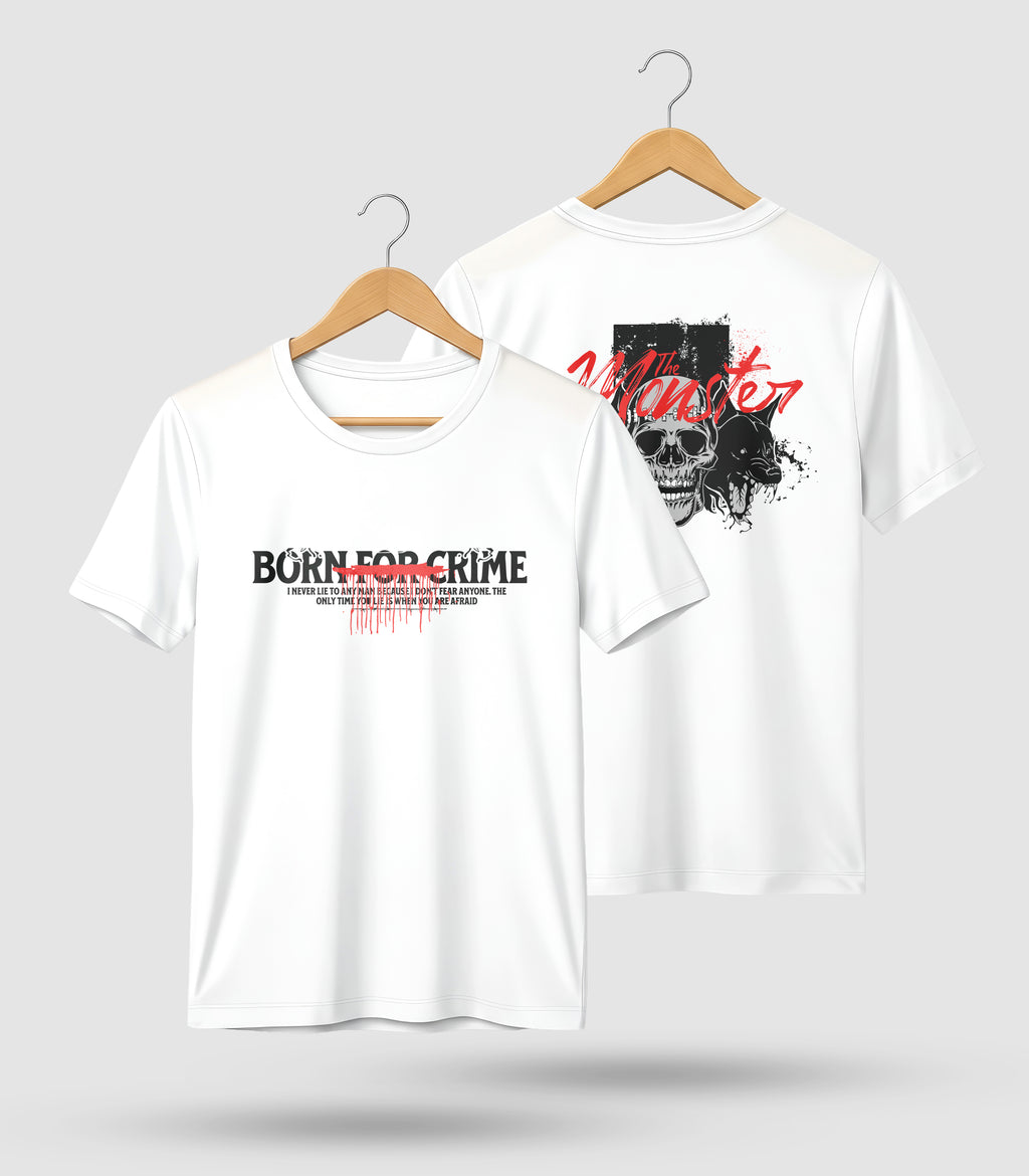 Born For Crime Graphic Printed Regular Fit T-Shirt
