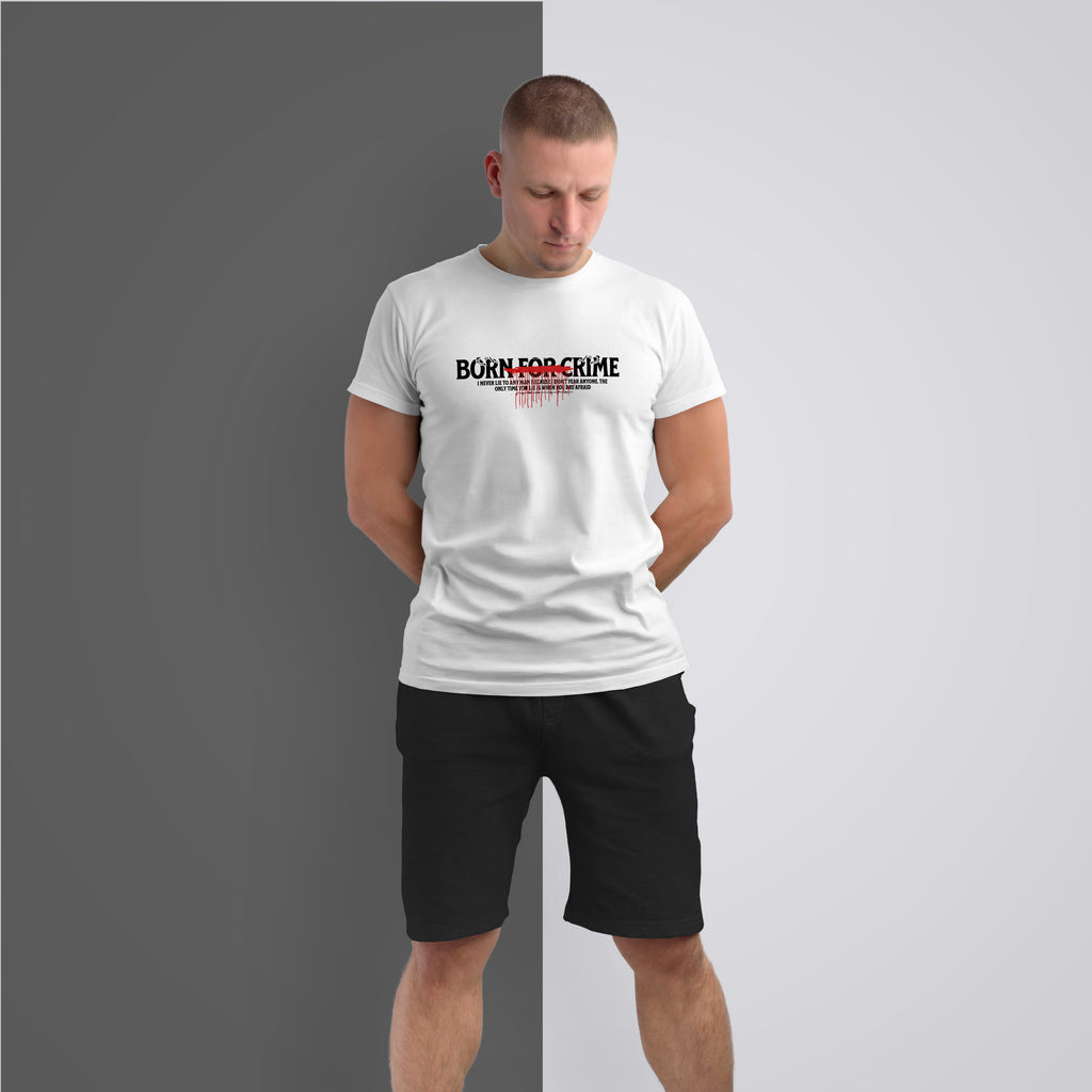 Born For Crime Graphic Printed Regular Fit T-Shirt