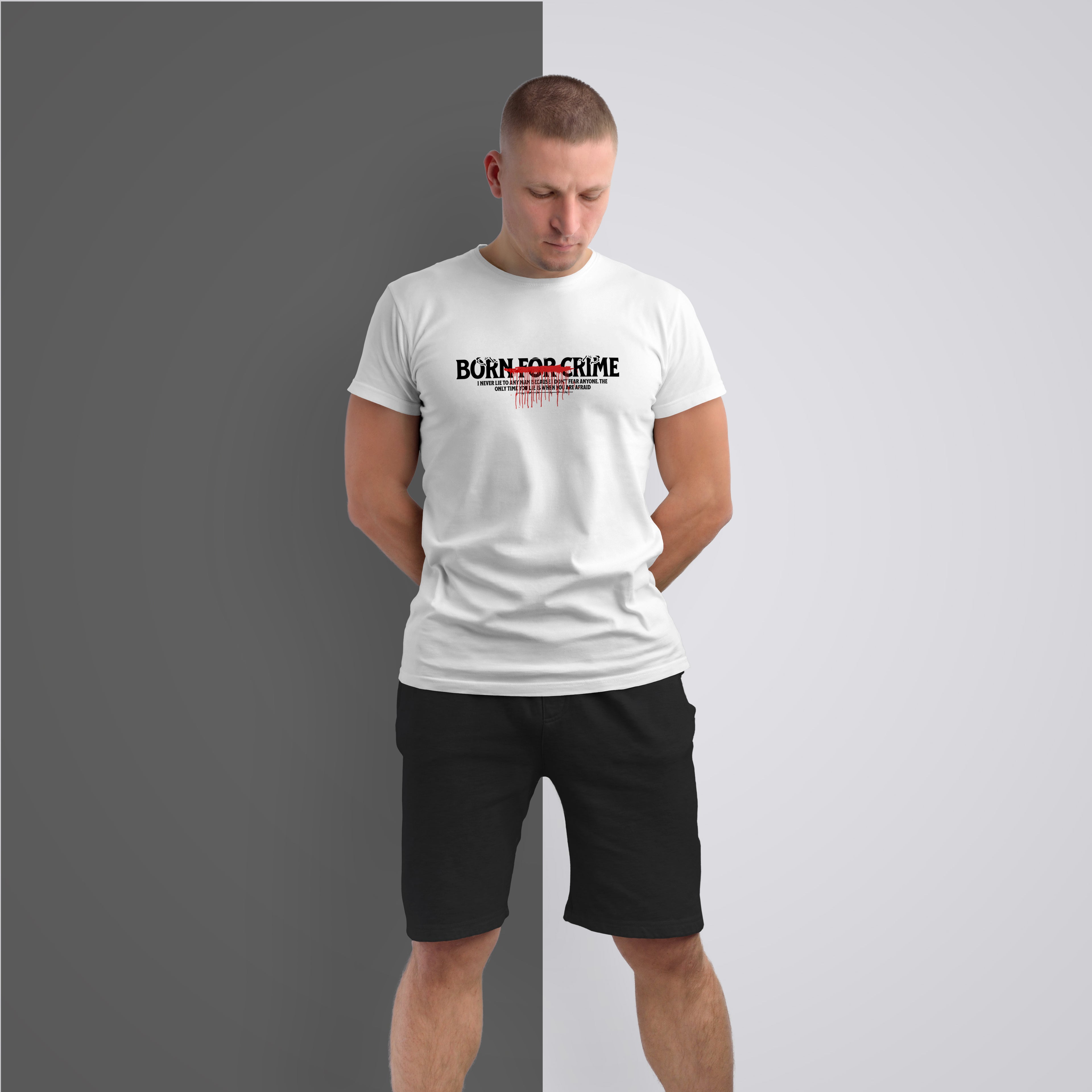 Born For Crime Graphic Printed Regular Fit T-Shirt