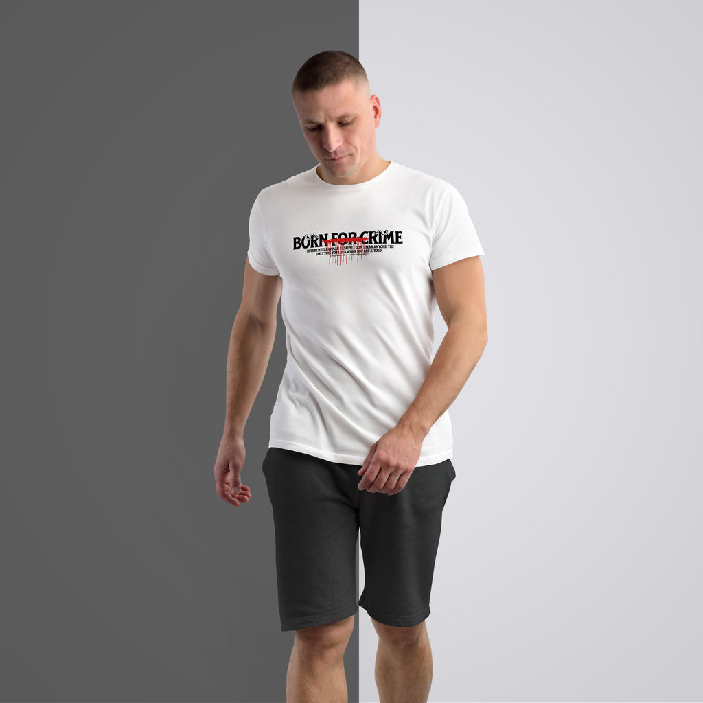 Born For Crime Graphic Printed Regular Fit T-Shirt