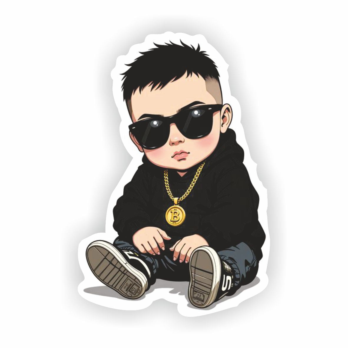 Bitcoin Baby Vinyl Sticker - Cute Crypto Boss Graphic Decal