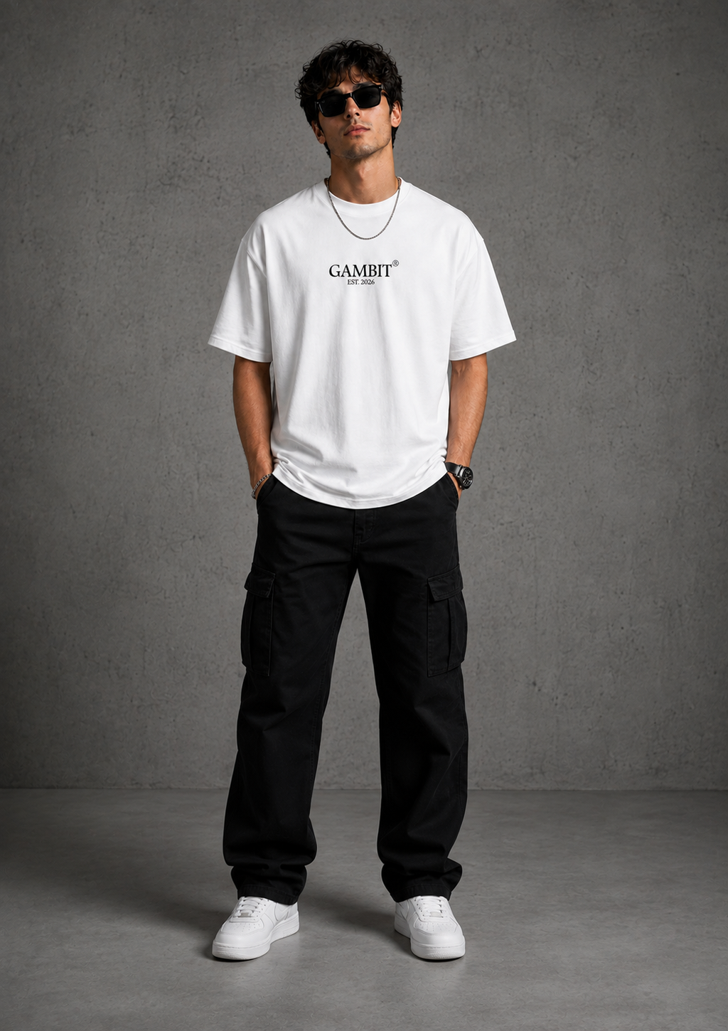 Gambit – No Random Moves Oversized Graphic T-Shirt | White
