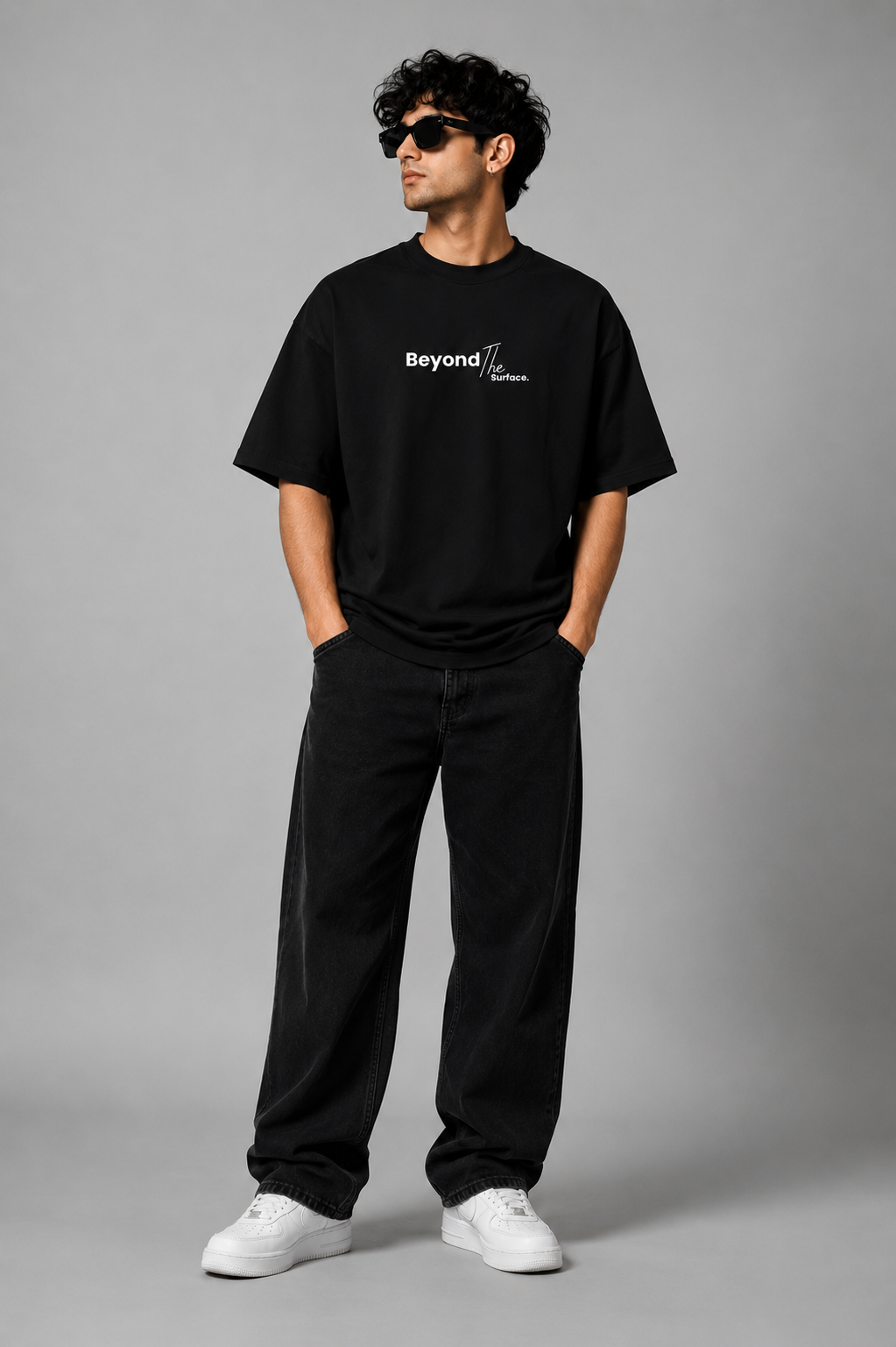 Beyond The Surface Oversized Graphic T-Shirt – Black