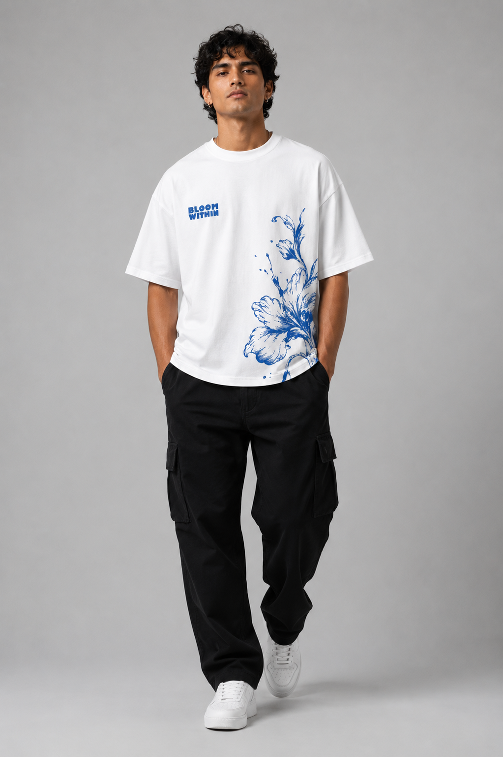Bloom Within Oversized Graphic T-Shirt – White