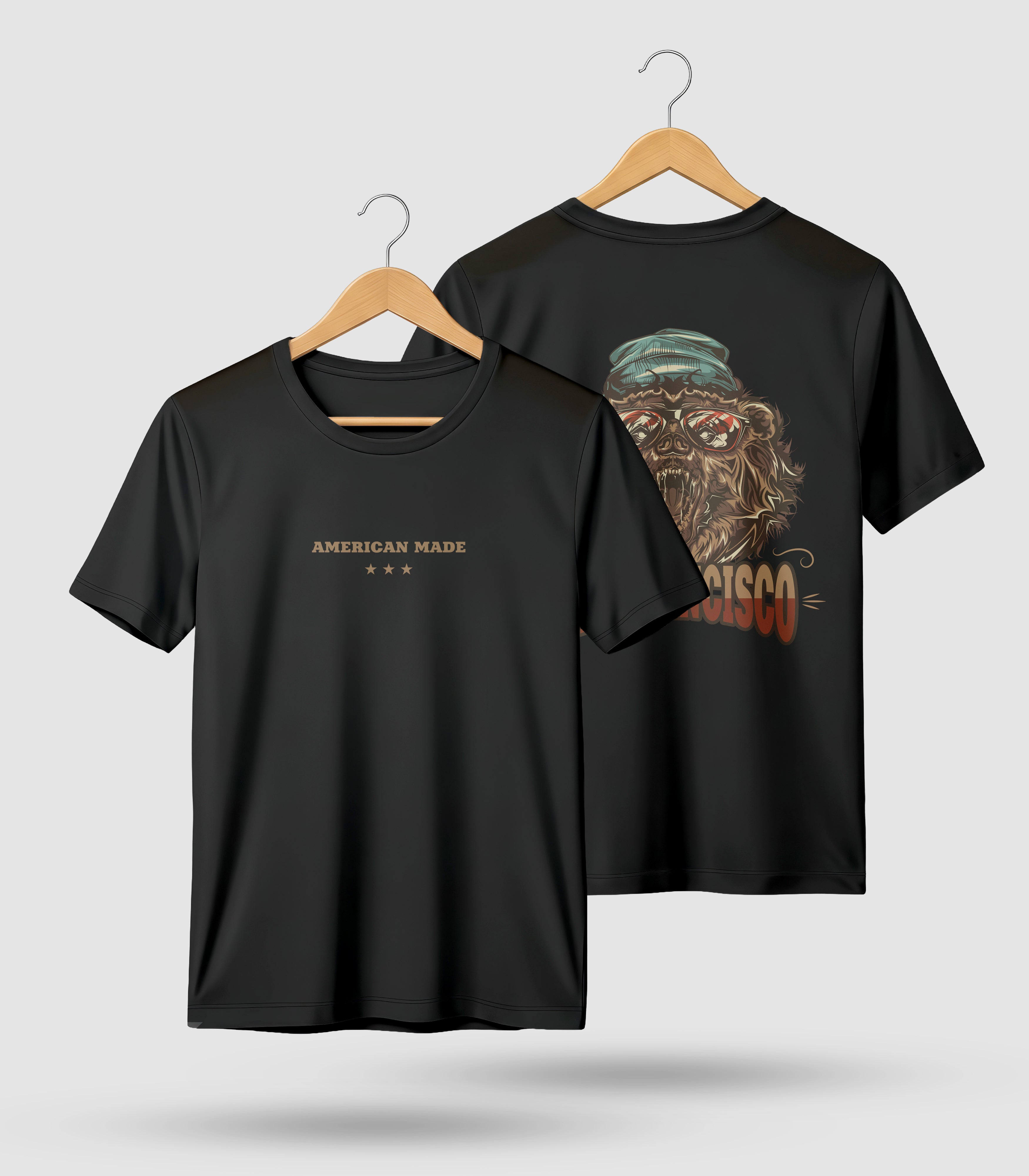 San Francisco Grizzly Graphic Tee – American Made Black T-Shirt