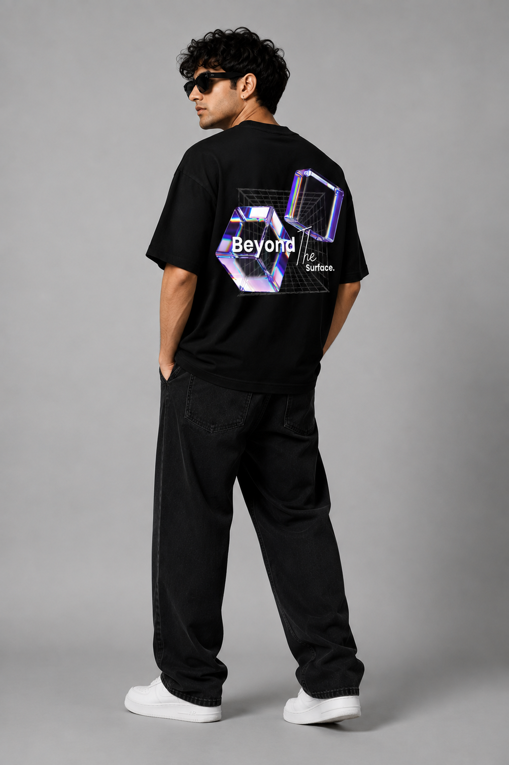 Beyond The Surface Oversized Graphic T-Shirt – Black