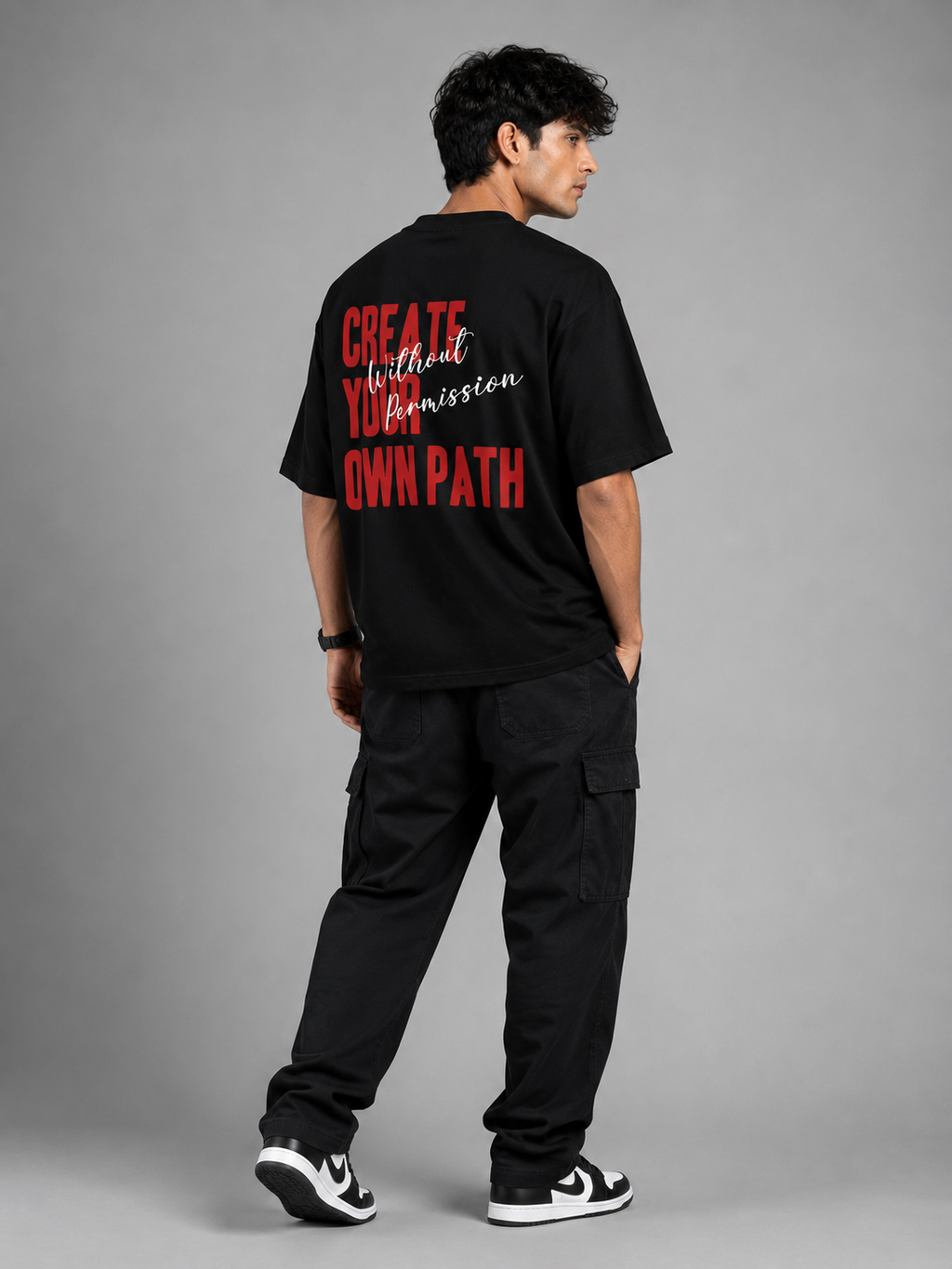 Unbound Mind – Create Your Own Path Oversized T-Shirt | Black
