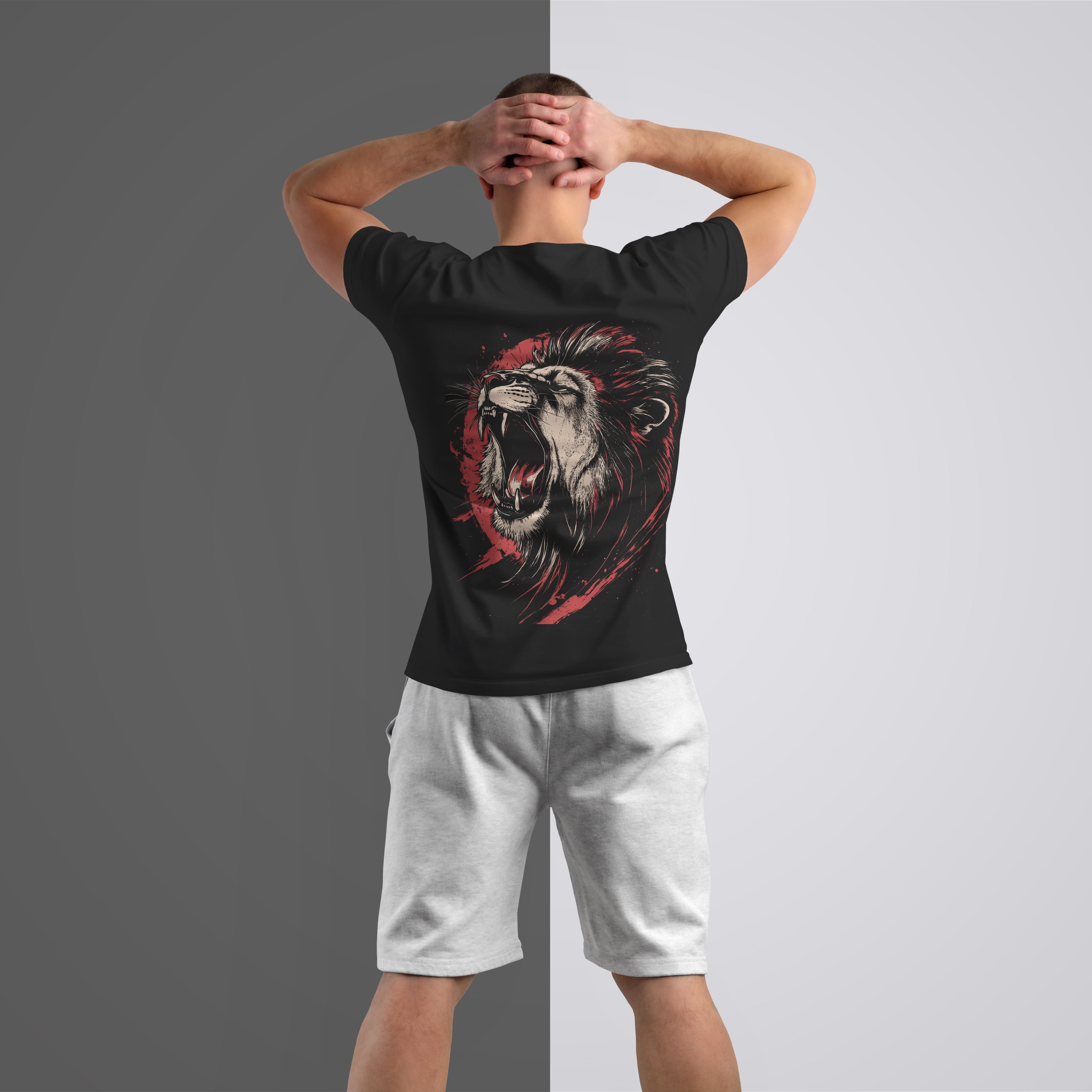 "LEO Still on Wild" Graphic Tee – Premium Black T-Shirt with Roaring Lion Back Print