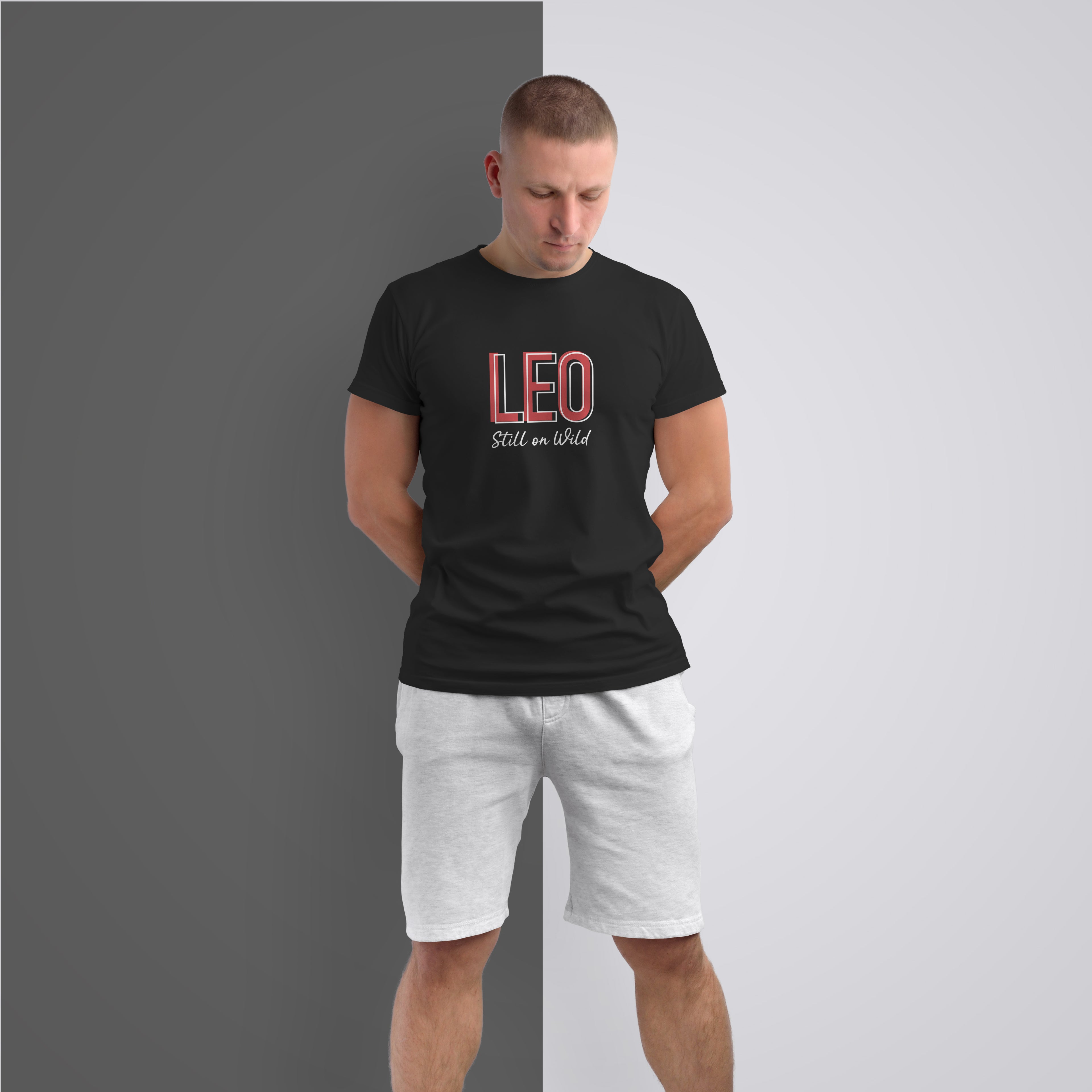"LEO Still on Wild" Graphic Tee – Premium Black T-Shirt with Roaring Lion Back Print