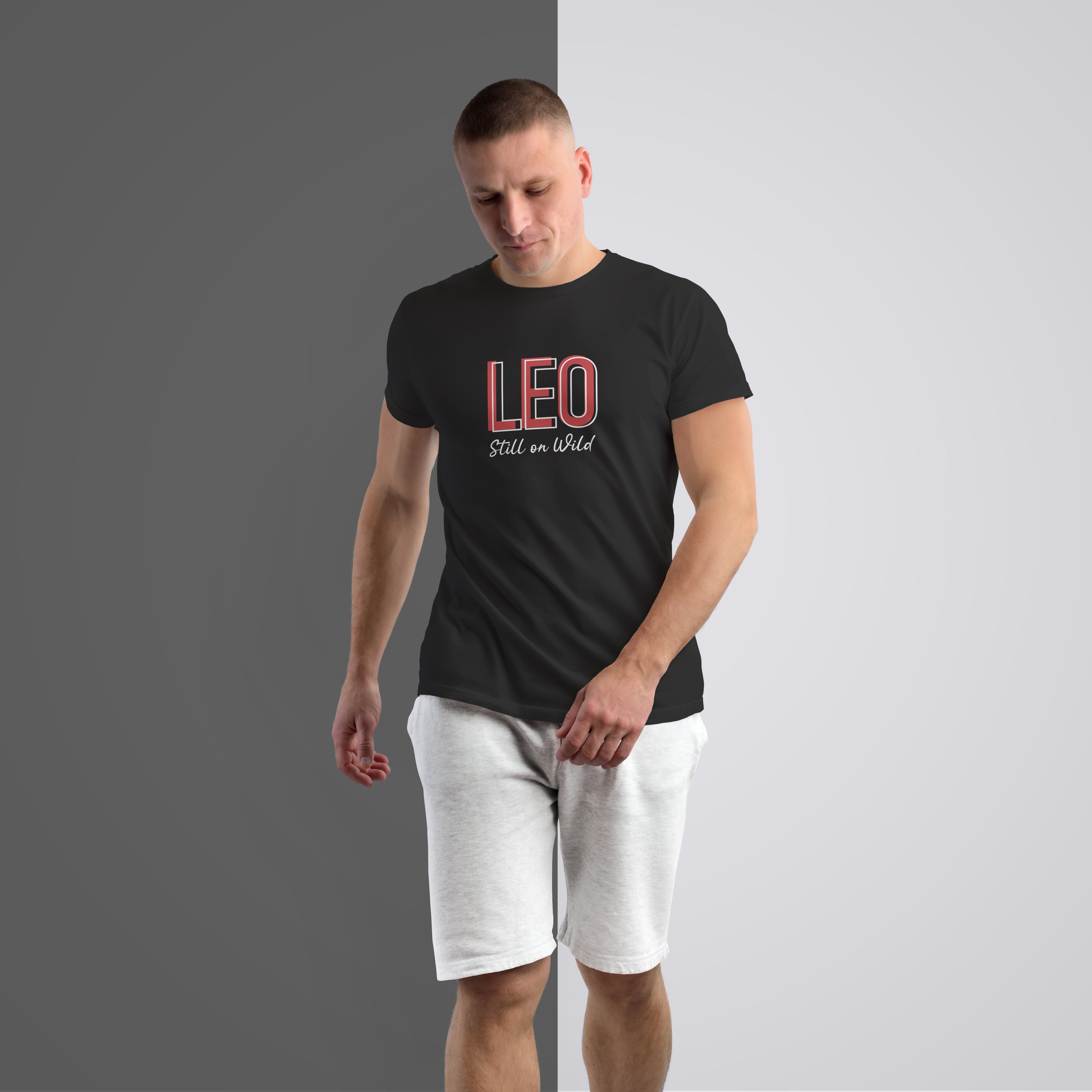 "LEO Still on Wild" Graphic Tee – Premium Black T-Shirt with Roaring Lion Back Print