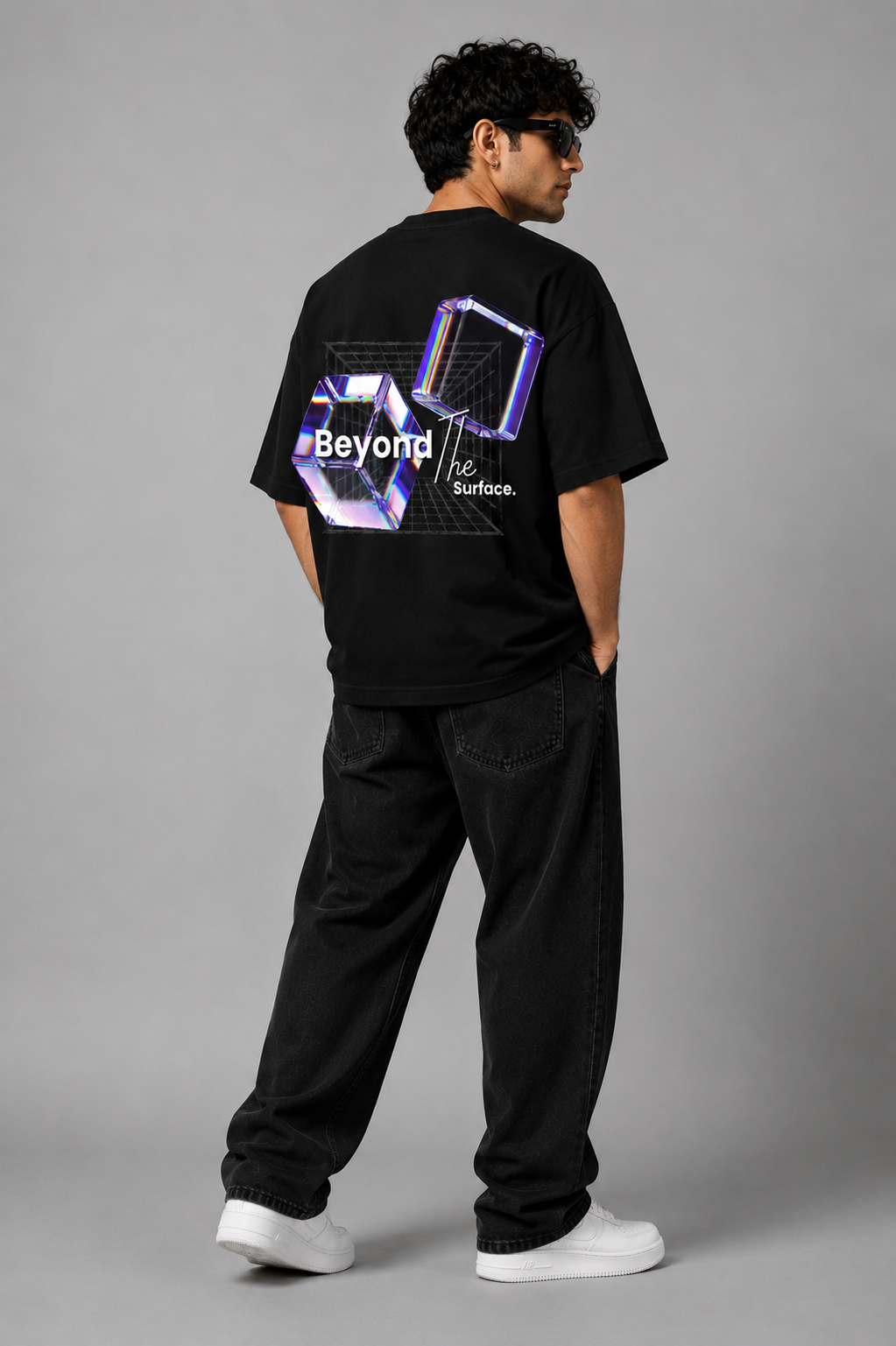 Beyond The Surface Oversized Graphic T-Shirt – Black