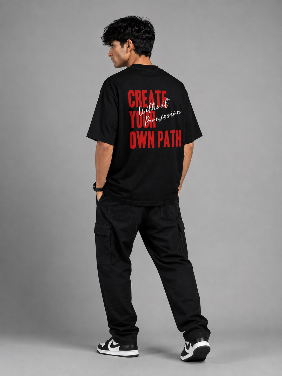 Unbound Mind – Create Your Own Path Oversized T-Shirt | Black