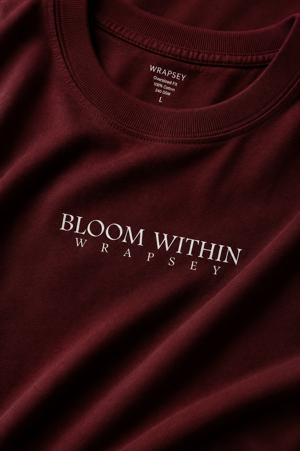 Bloom Within Maroon Oversized T-Shirt