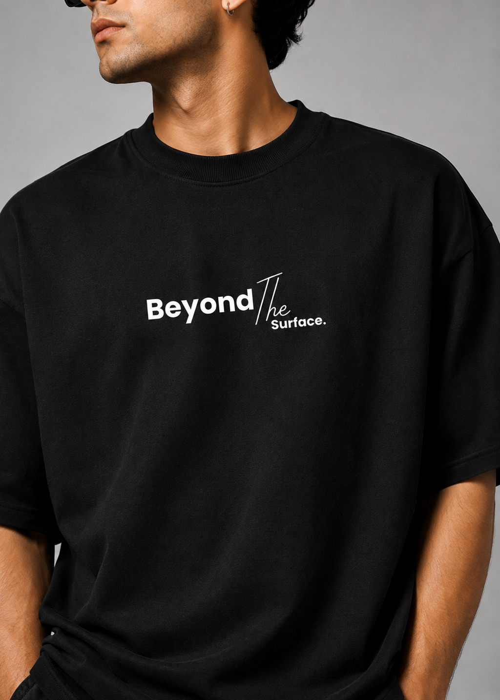Beyond The Surface Oversized Graphic T-Shirt – Black