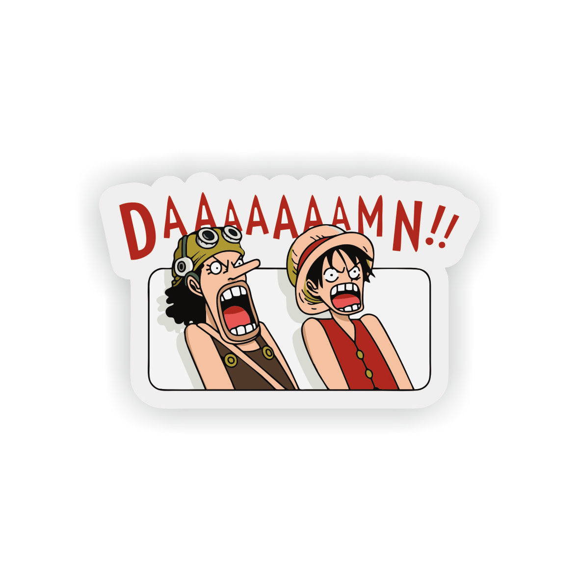"DAAAAAAAMN!!" Funny One Piece Anime Reaction STICKER