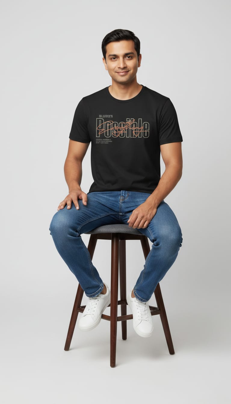 Everything Is Possible" Graphic Tee – Premium Black T-Shirt