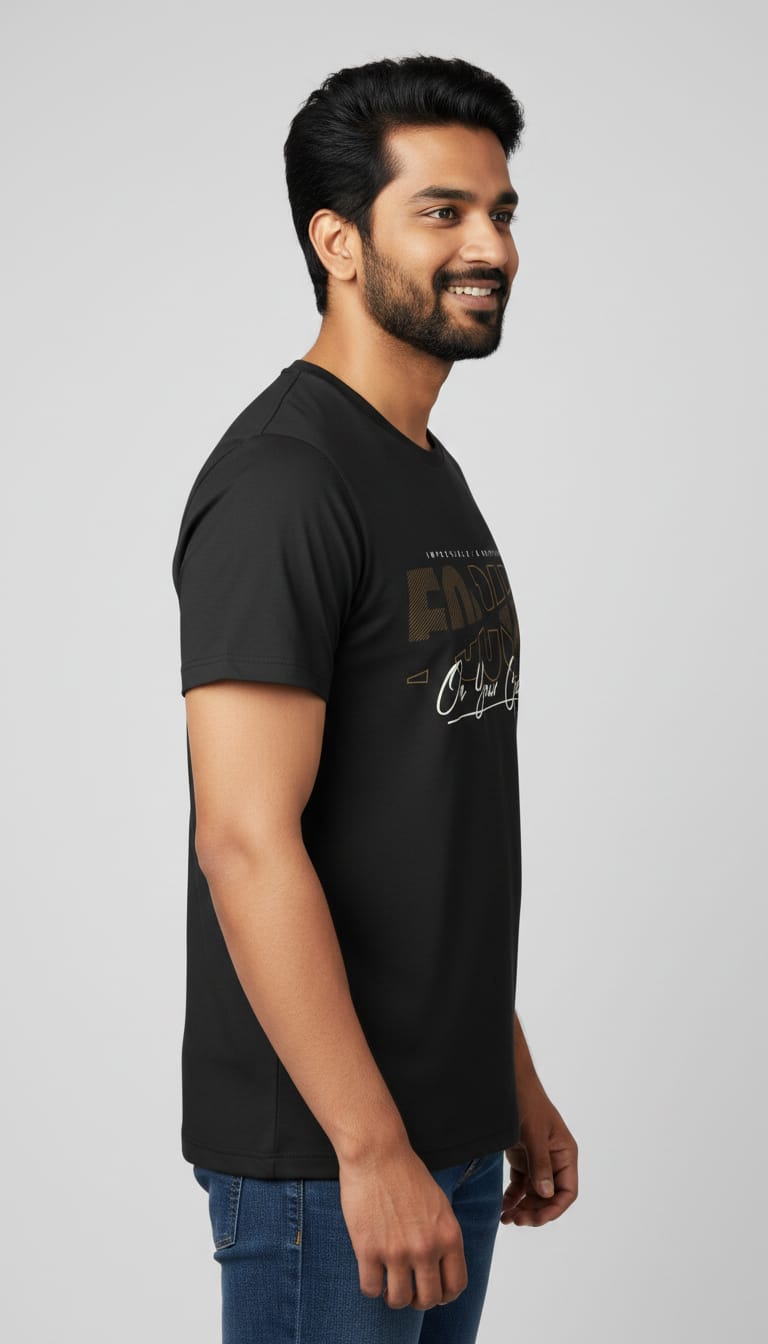 FOCUS On Your Goals Graphic Tee – Premium Black Typographic T-Shirt