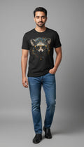 Boho Raccoon with Sunglasses" Graphic Tee – Premium Black T-Shirt