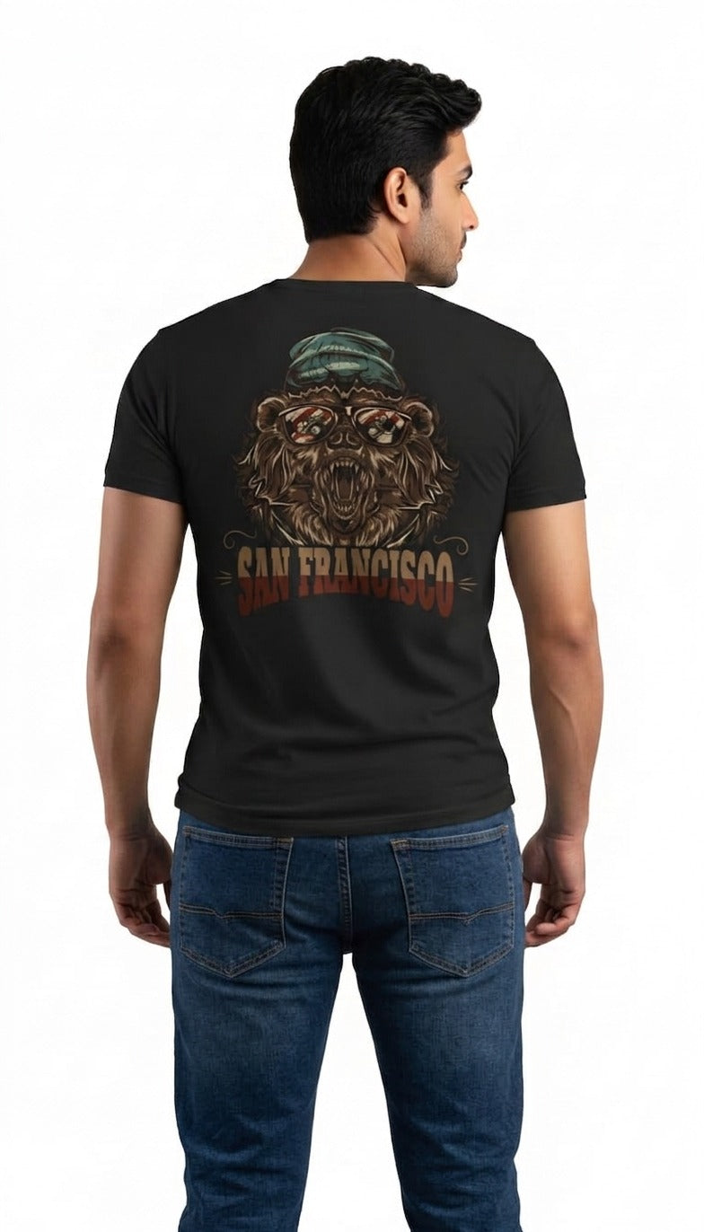 San Francisco Grizzly Graphic Tee – American Made Black T-Shirt