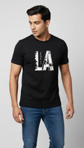 Men's "LA" Los Angeles Graphic Print T-Shirt – Classic Black