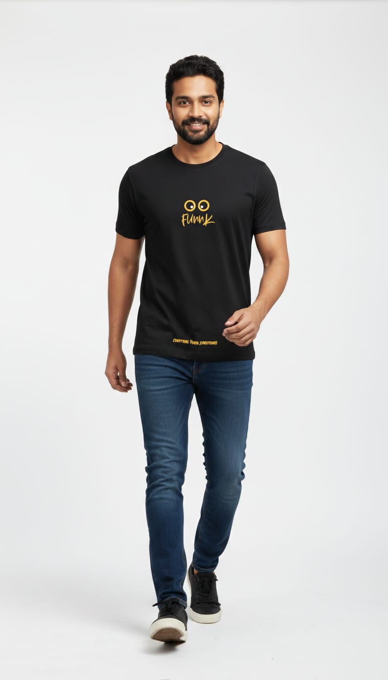 "FUNNY" Quirky Graphic T-Shirt – Jet Black