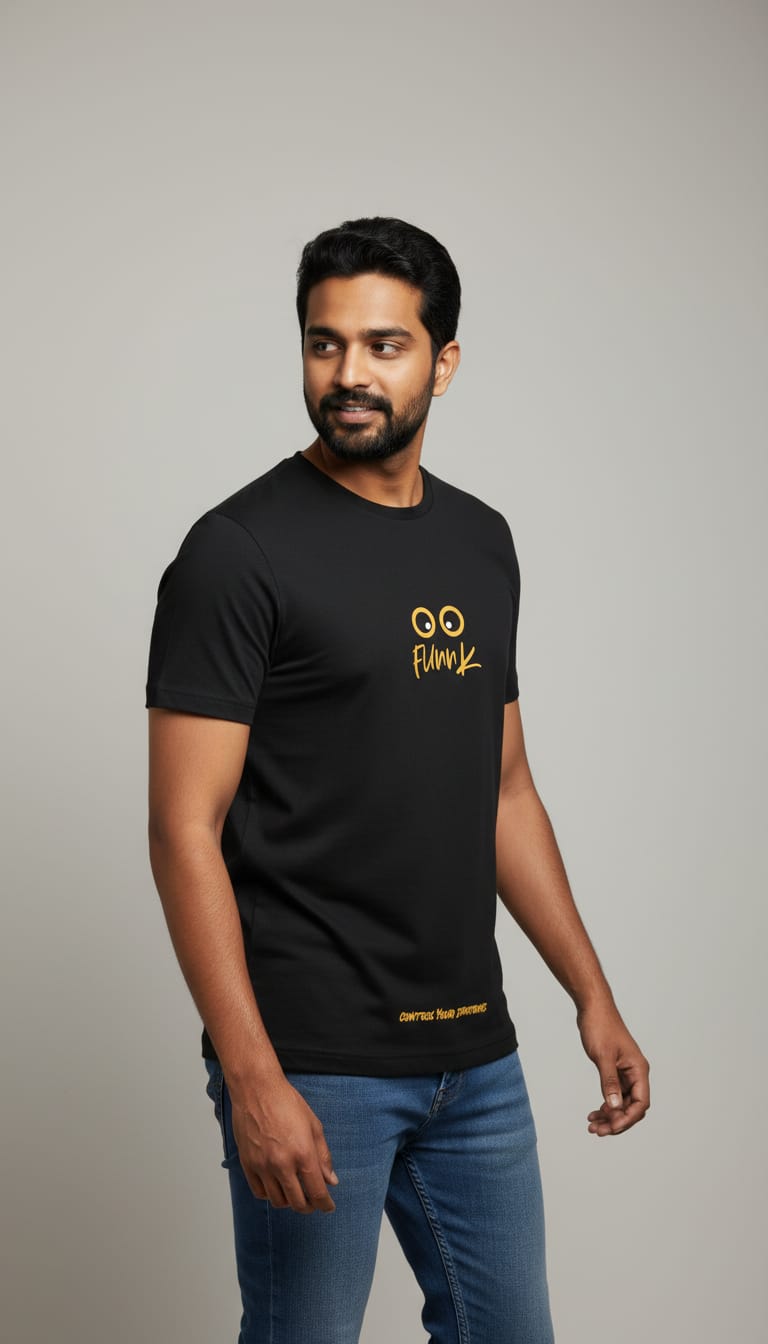 "FUNNY" Quirky Graphic T-Shirt – Jet Black