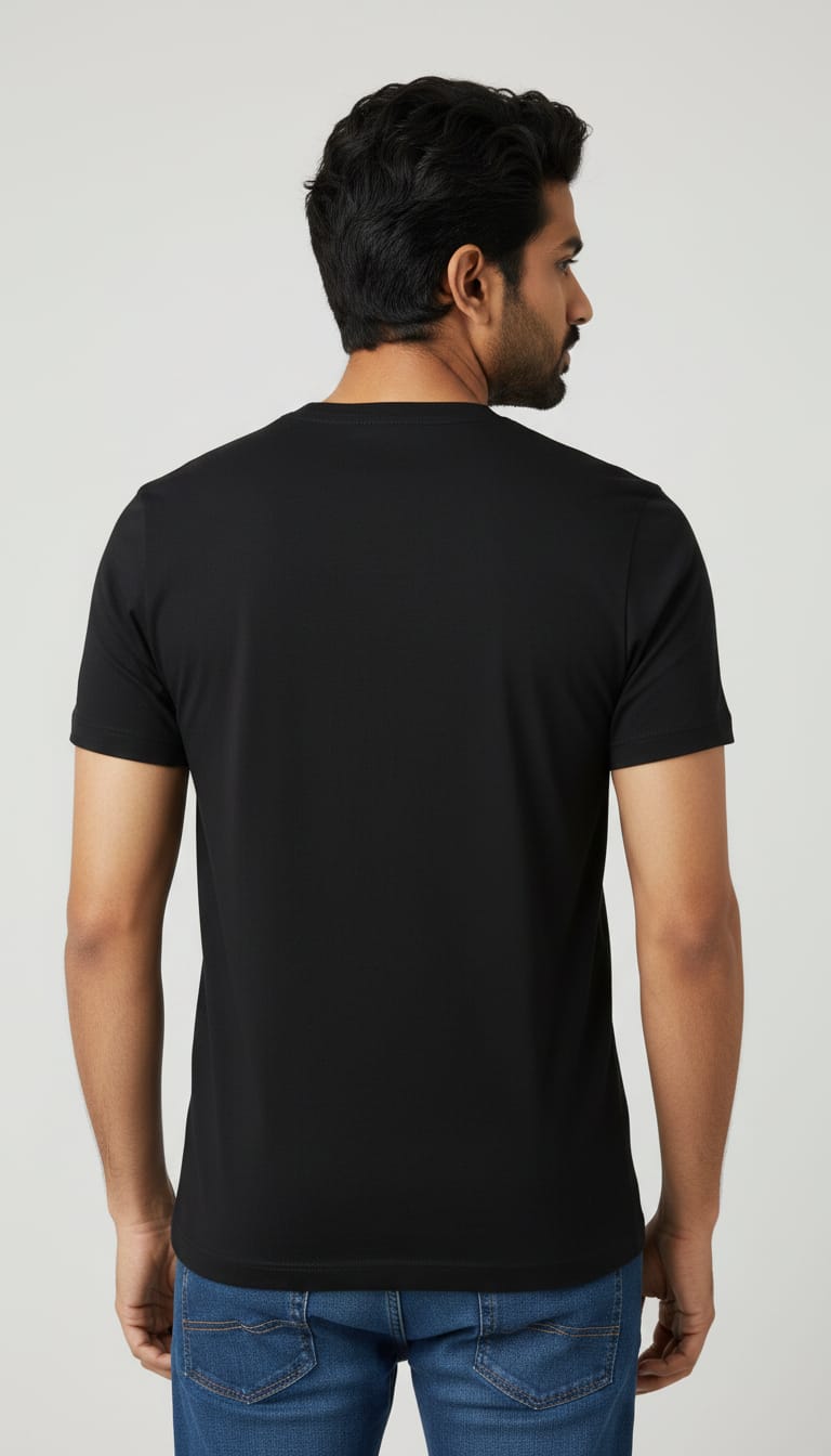 Men's Regular Fit Cotton Round Neck T-Shirt | Black Casual Graphic Printed Tee – Chicago Side Typography Design