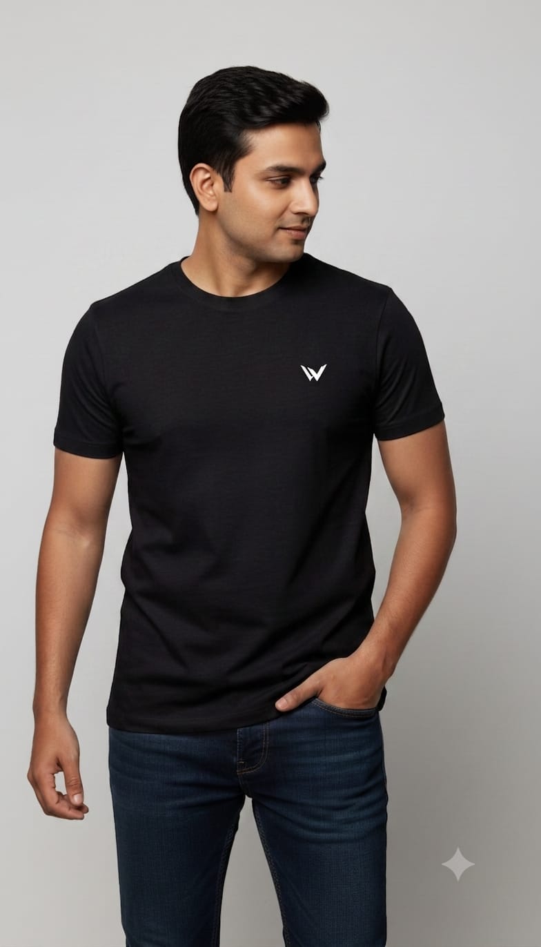 Men's Black Graphic Tee - "SINGH" Tiger Face Back Design