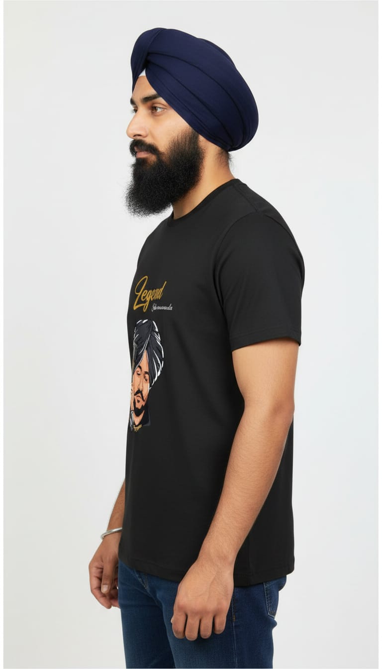 Men's Regular Fit Cotton Round Neck T-Shirt | Sidhu Moose Wala Legend Graphic Tee