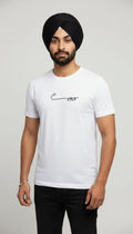 Men's "Sabar" Calligraphy Graphic Tee – Premium White Punjabi Typography Streetwear T-Shirt