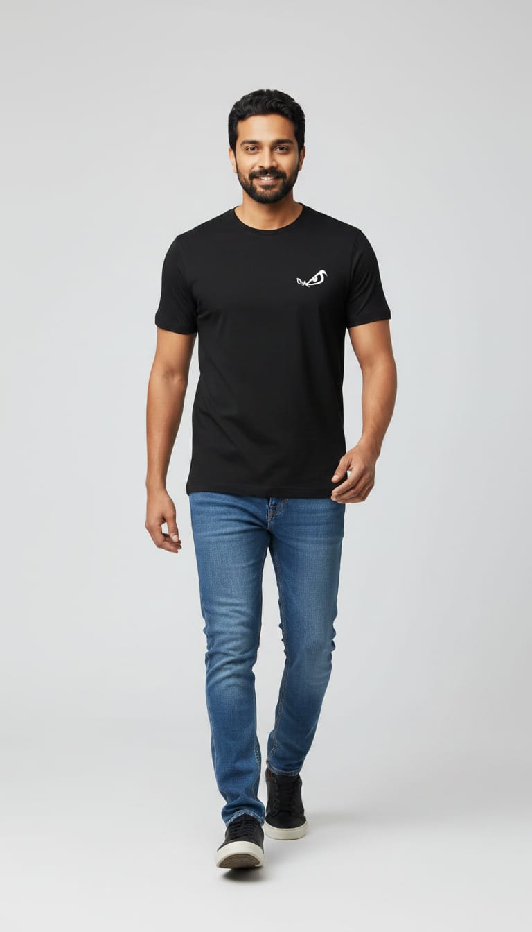 Men's Evil Eyes Minimalist Graphic Tee – Premium Black Streetwear T-Shirt