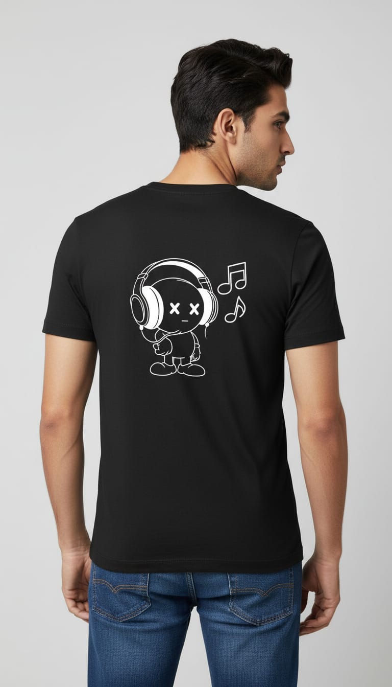 Men's Rhythm & Groove Premium Black Graphic Streetwear Tee – Special Edition Music