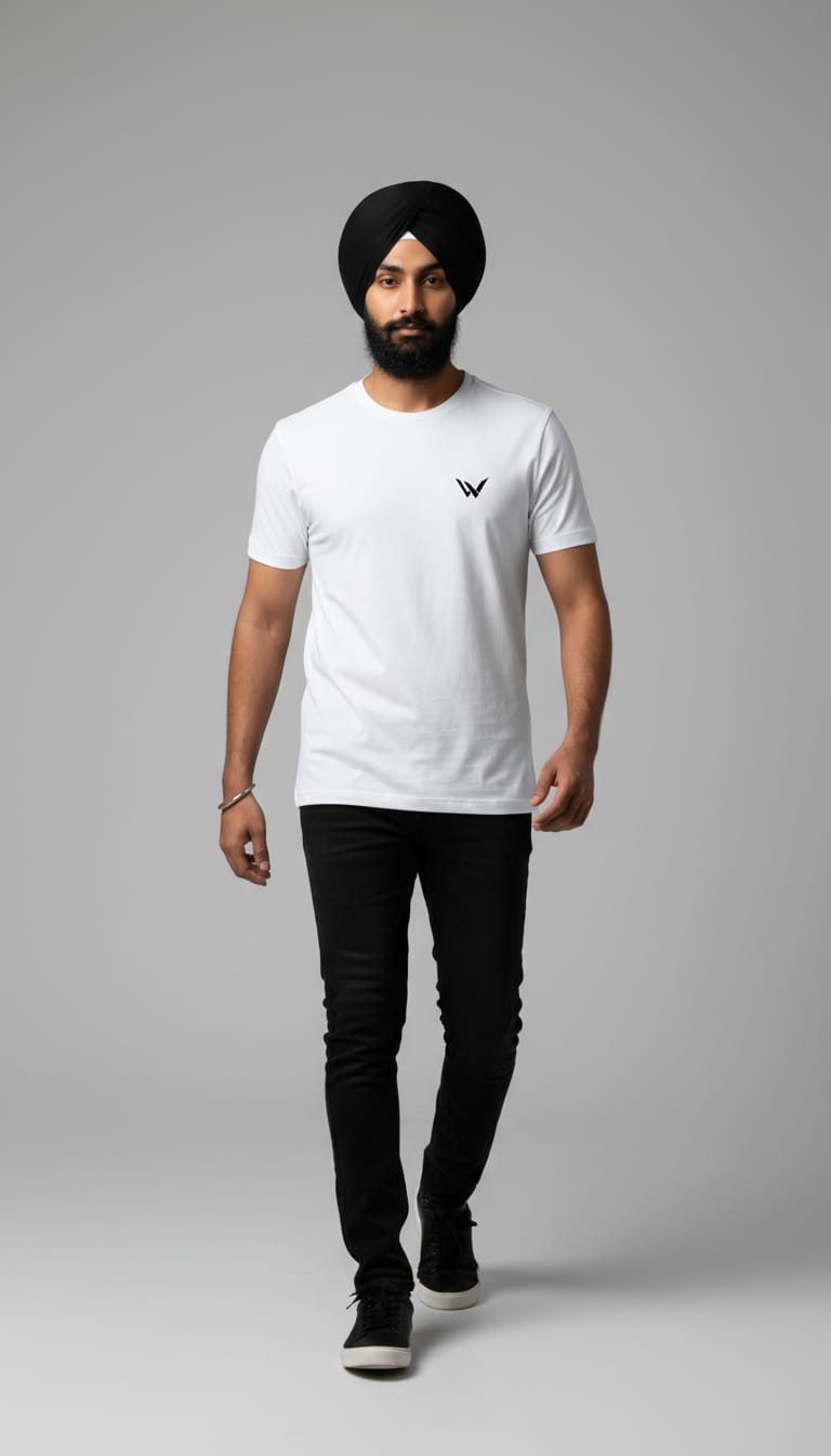Men's "SINGH" Tiger Graphic Streetwear Tee – Premium White Round neck T-Shirt