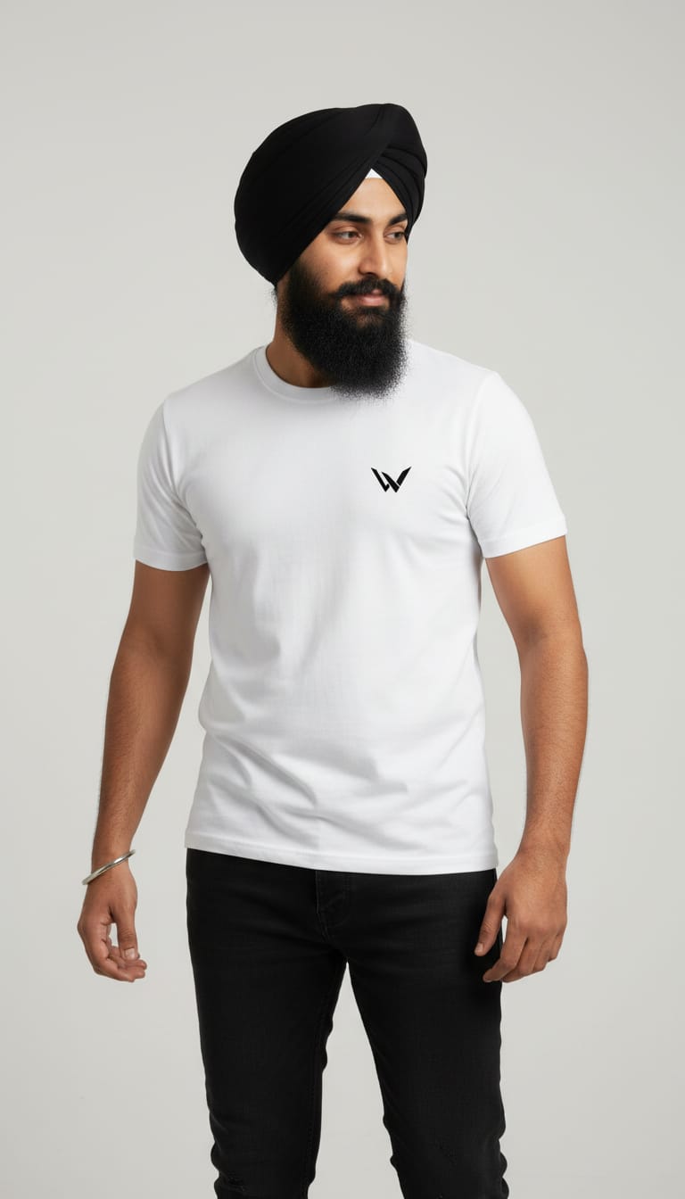 Men's "SINGH" Tiger Graphic Streetwear Tee – Premium White Round neck T-Shirt